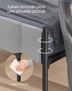Espace de rangement sous le lit de 31,5 cm de hauteur pour boîtes et accessoires