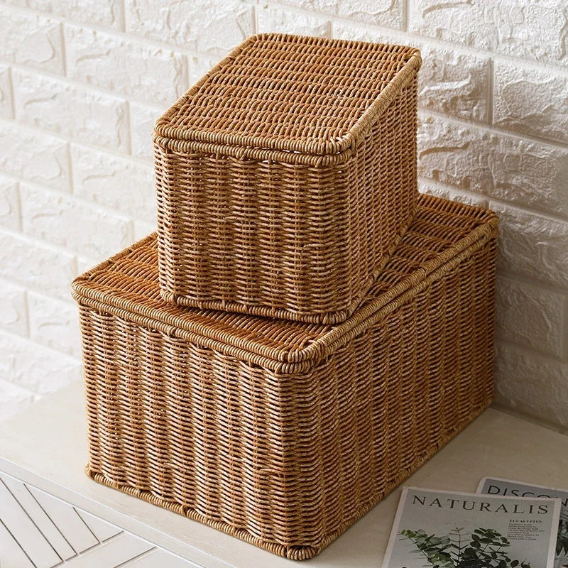 Panier de rangement tissé clair pour organiser dressing