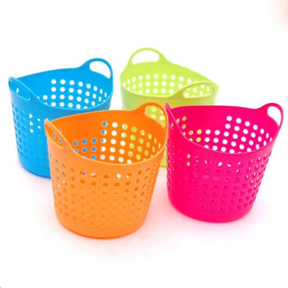Mini panier de rangement bureau plastique orange