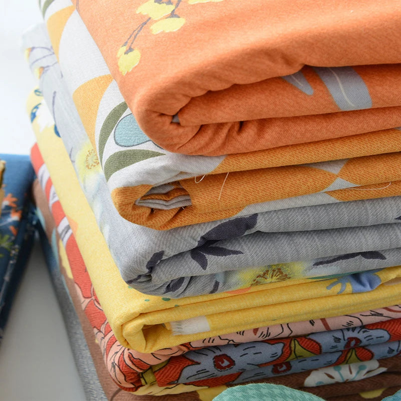 Détail du tissu coton brossé motif pied de poule pour literie