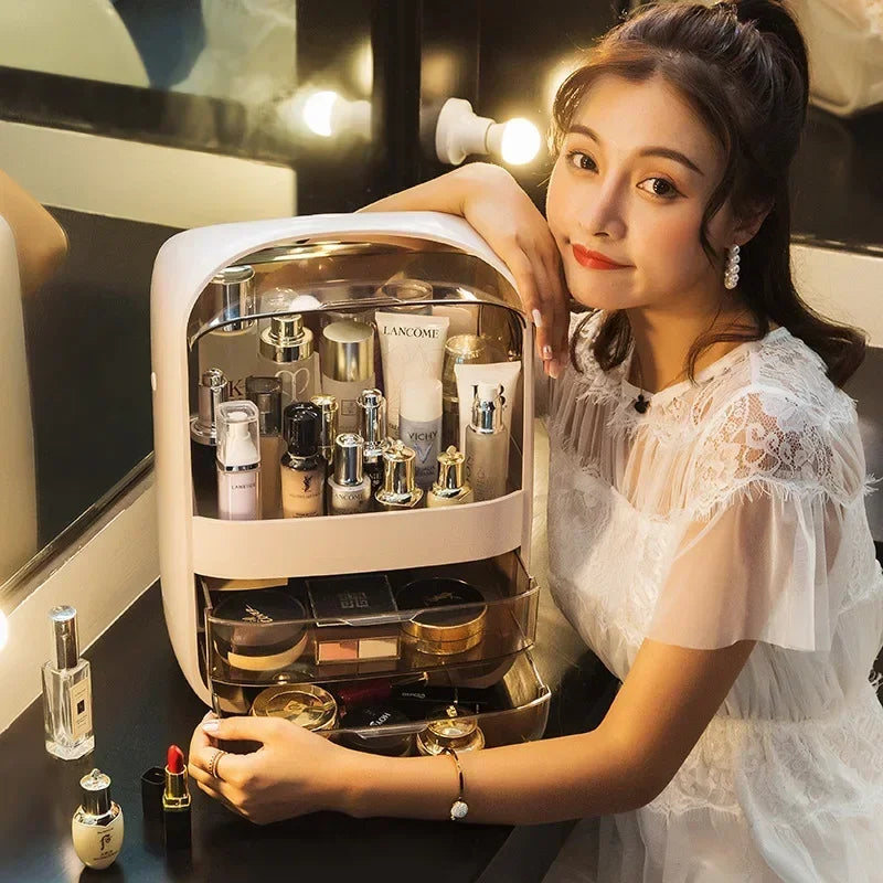 Organisateur cosmétiques sur coiffeuse avec rangement pratique