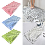 Grand tapis de bain antidérapant TPE extra poreux en couleur blanche sur fond de salle de bains moderne