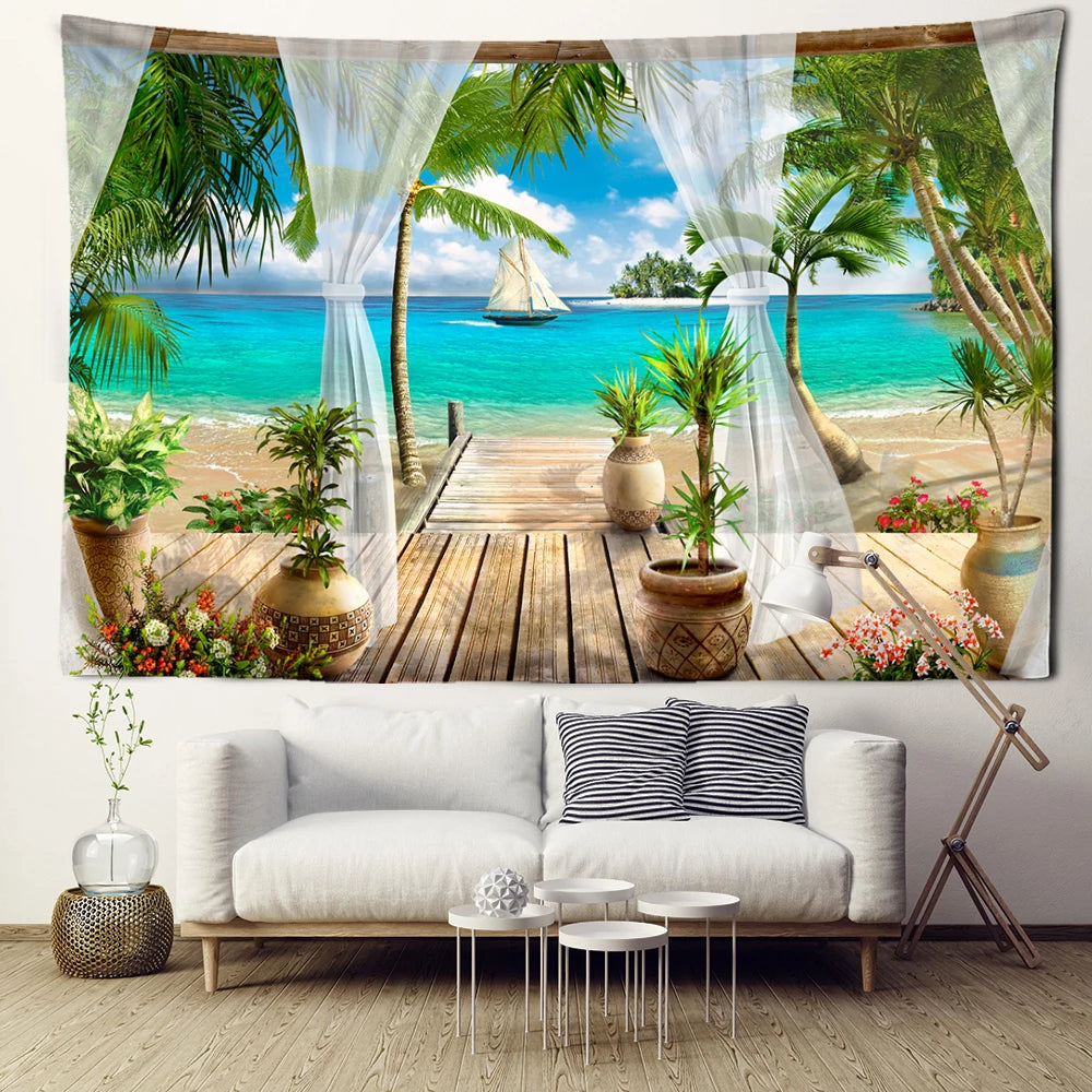 Tapisserie murale tropicale minimaliste Ombre Interieur