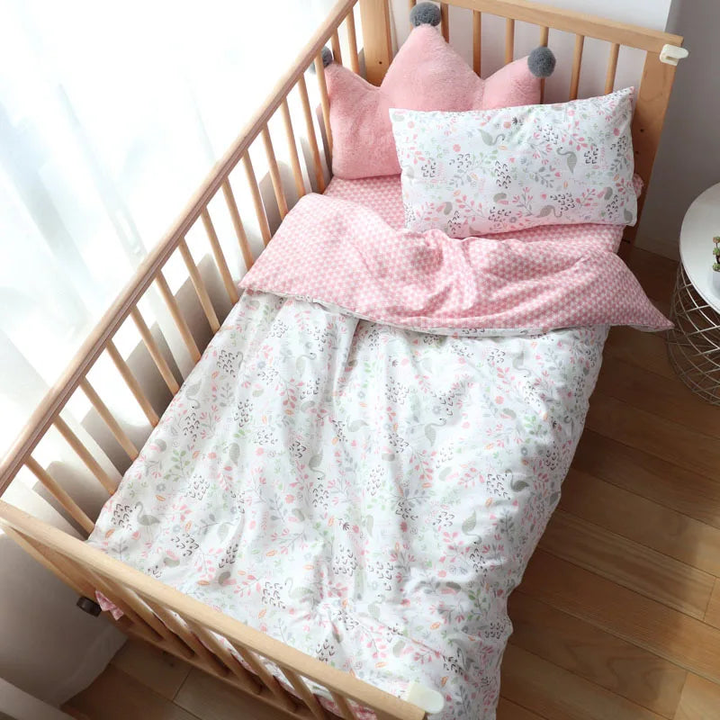 Ensemble de literie bébé 3 pièces en coton avec motifs animaux