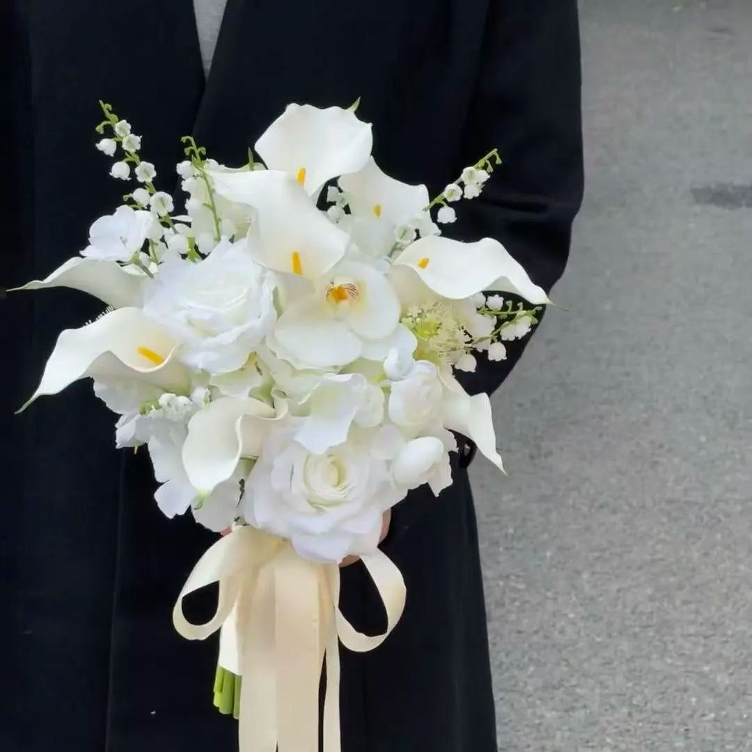 Bouquet de fleurs artificielles calla rouge