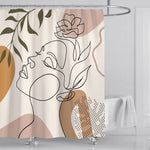 Rideau de douche tendance avec design abstrait et motifs artistiques, idéal pour ajouter une touche moderne et élégante à votre salle de bain. Son style minimaliste et ses couleurs douces complèteront parfaitement une décoration contemporaine.