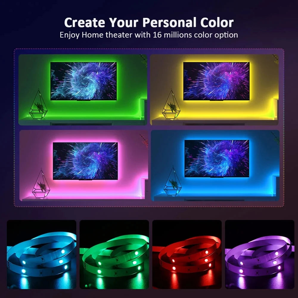 Ruban LED TV RGB Bluetooth USB 5V - Effets lumineux