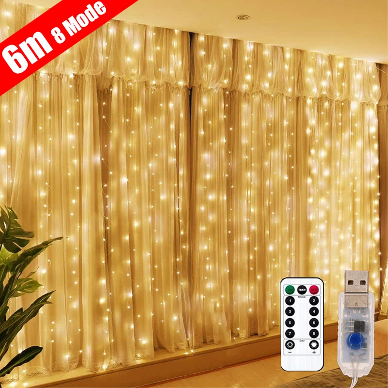 Guirlande LED USB avec télécommande pour Noël