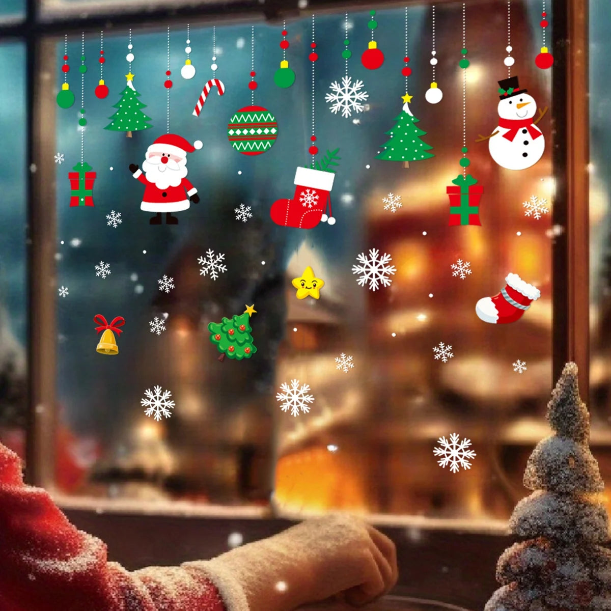 Autocollants Noël noir sur emballage cadeau