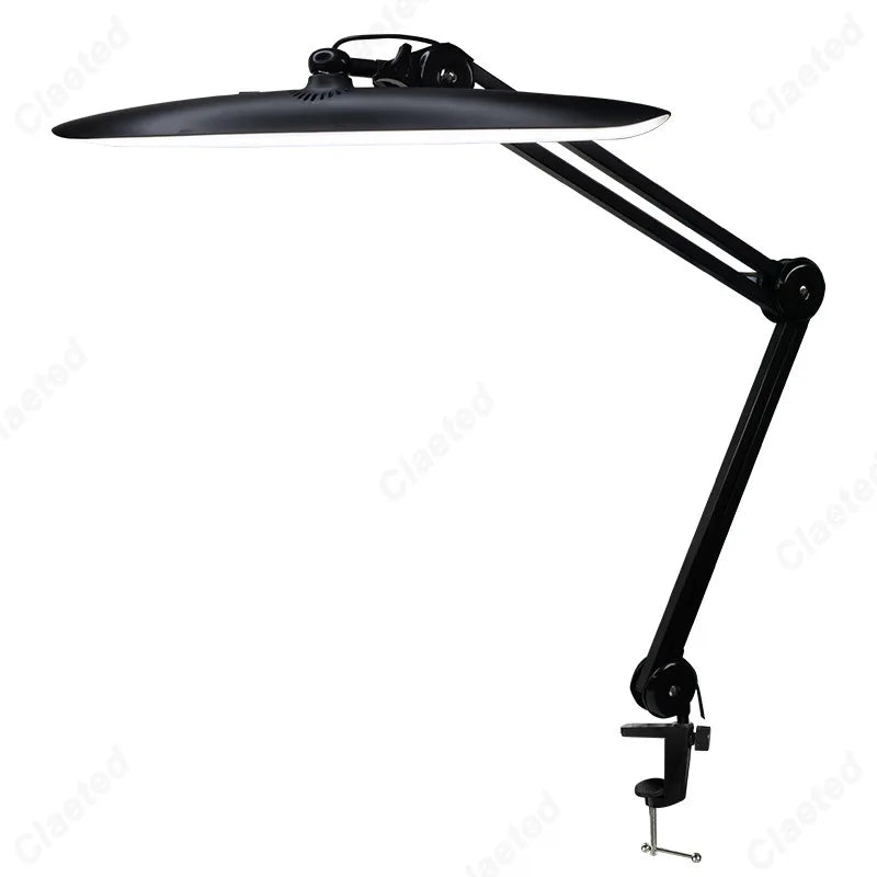 Vue de côté de la lampe pince LED avec corps bleu