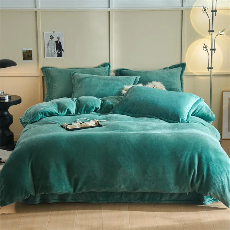 Housse de couette flanelle noire élégante