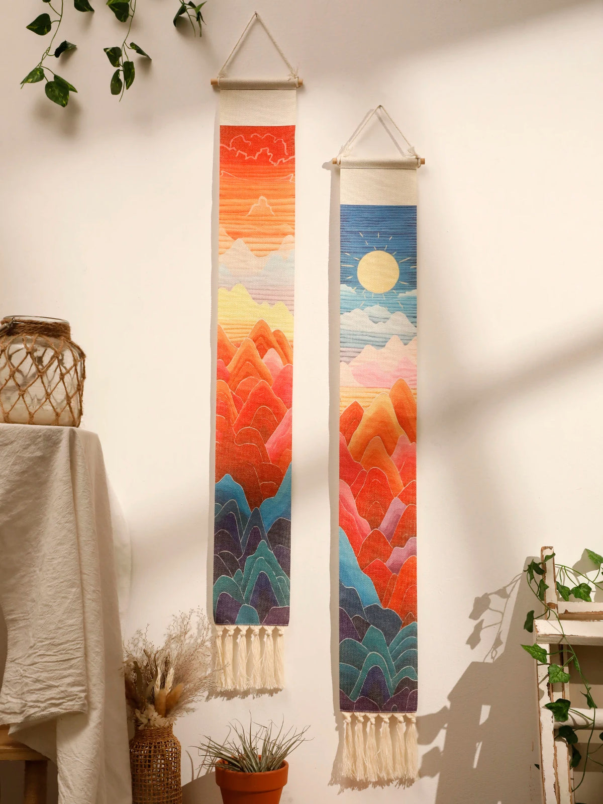 Tapisserie murale dans une chambre avec ambiance apaisante