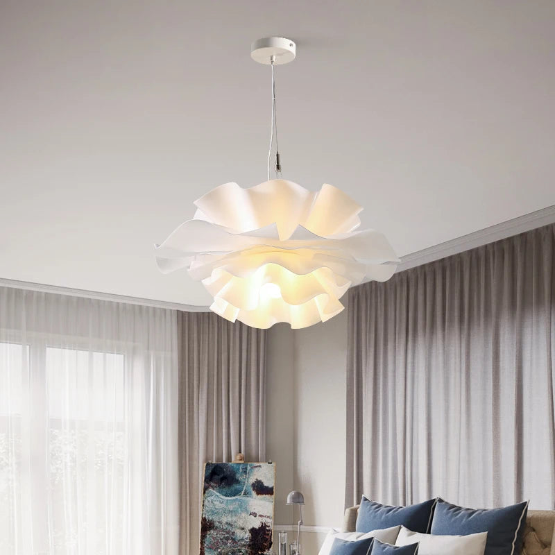 Suspension LED vague design moderne fleur couleur violet