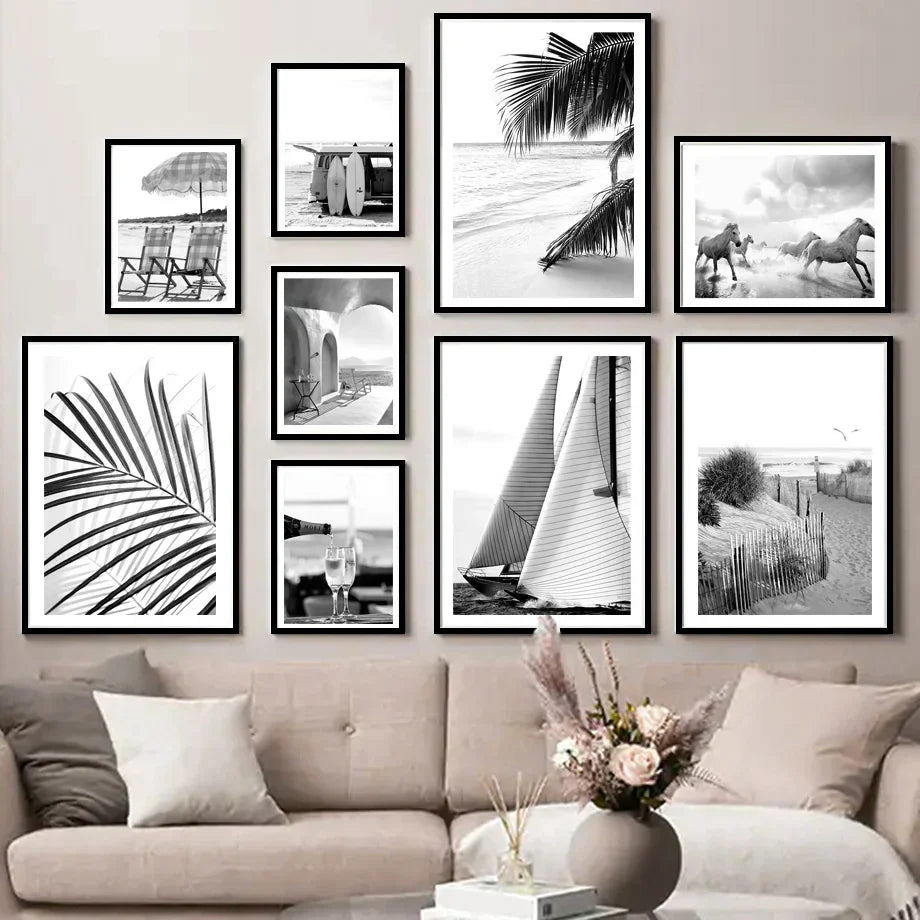 Affiche nordique toile peinture dans cadre photo rectangle