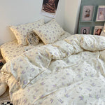 Parure de lit fleurie rose 100% coton Ombre Interieur