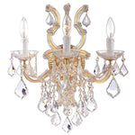 Applique murale LED design clip en cristal doré