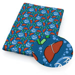 Édredon en tissu de brocart bleu avec motif imprimé