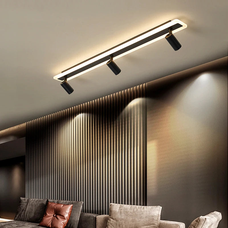 Lampe LED design nordique blanche dans salon moderne