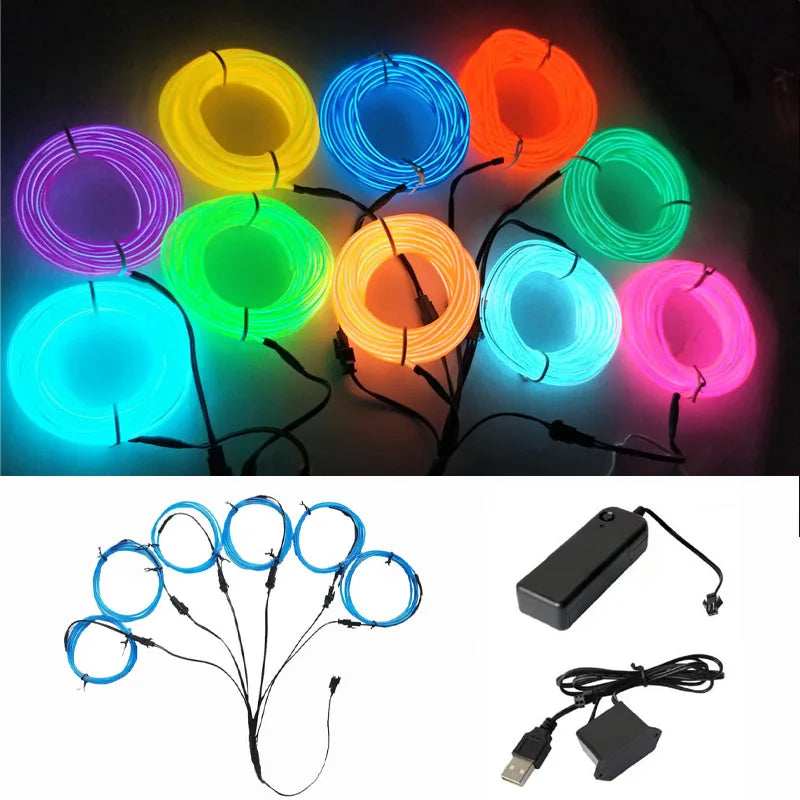 Ruban LED néon flexible bleu profond enroulé montrant sa flexibilité