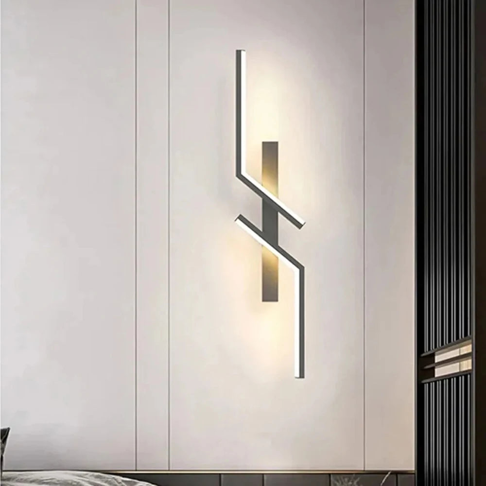 Applique murale aluminium design minimaliste chambre éclairage chaud