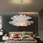 Lustre fleur acrylique blanc suspendu