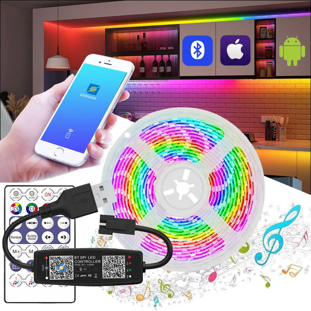 Bande LED RGBIC adressable Bluetooth 30LED/m bleu