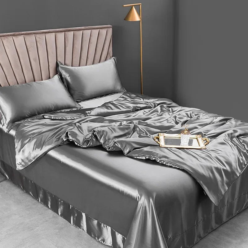 Taies d'oreiller en soie pure assorties à la housse de couette