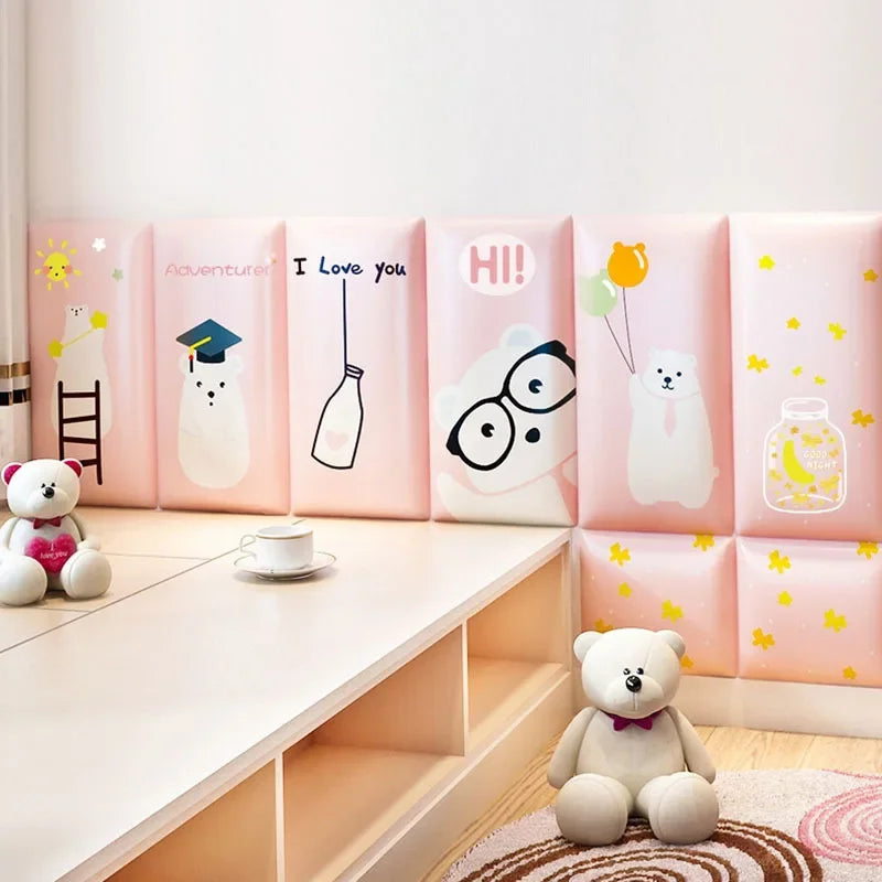Motif ours mignon sur autocollant mural anti-collision