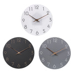 Horloge murale silencieuse en bois blanc 14 pouces sur mur moderne
