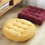 Coussin de sol rond orange pour méditation et décoration intérieure