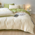 Housse de couette avec attaches aux coins pour maintien parfait