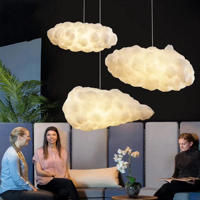Suspension en soie design moderne blanc