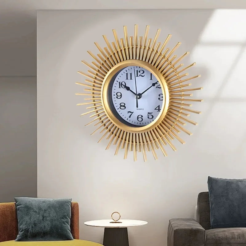 Horloge murale décorative salon design rétro européen couleur bleu profond