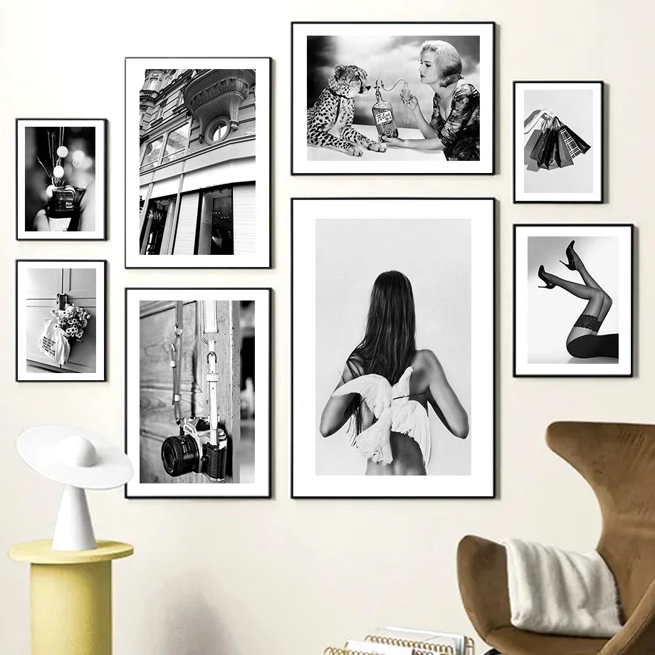 Cadre photo noir et blanc A4 décoration murale
