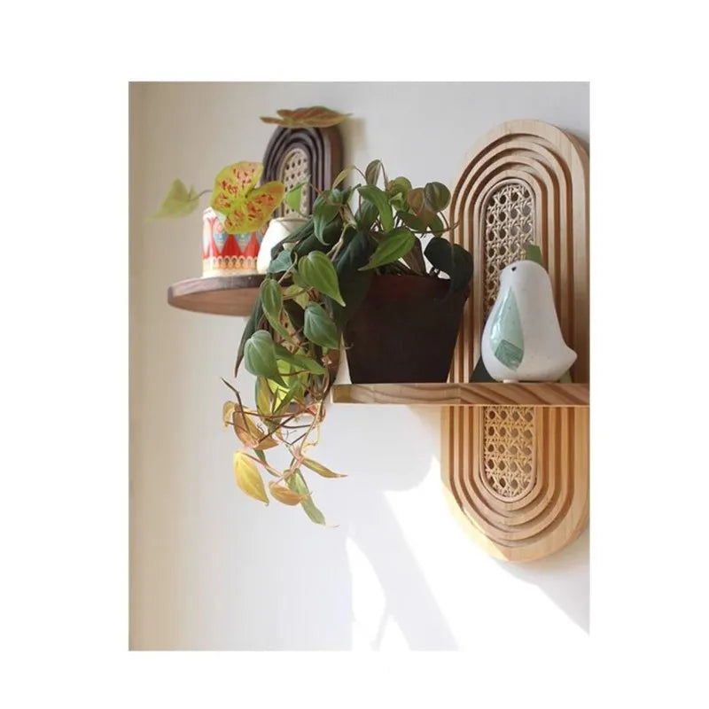 Support de rangement mural bambou design