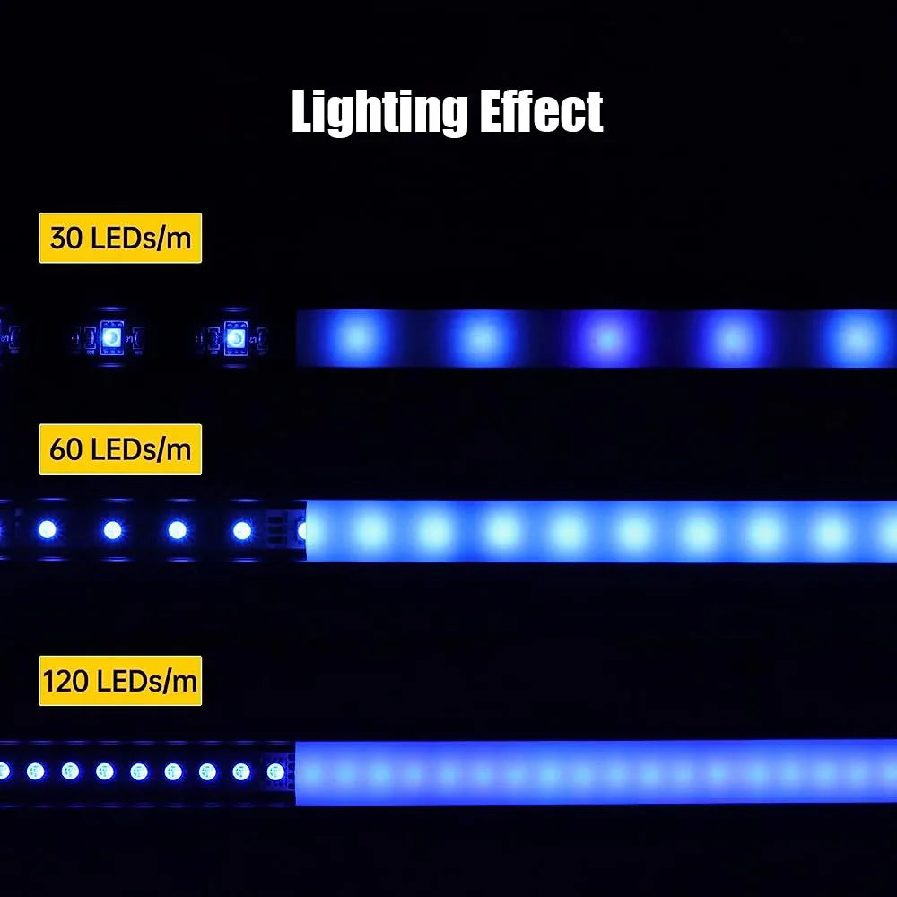 Profilé LED noir vue en coupe