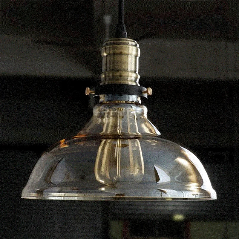 Lampe à suspension nordique vintage en verre couleur noire