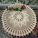 Napperon rond dentelle rouge sous tasse