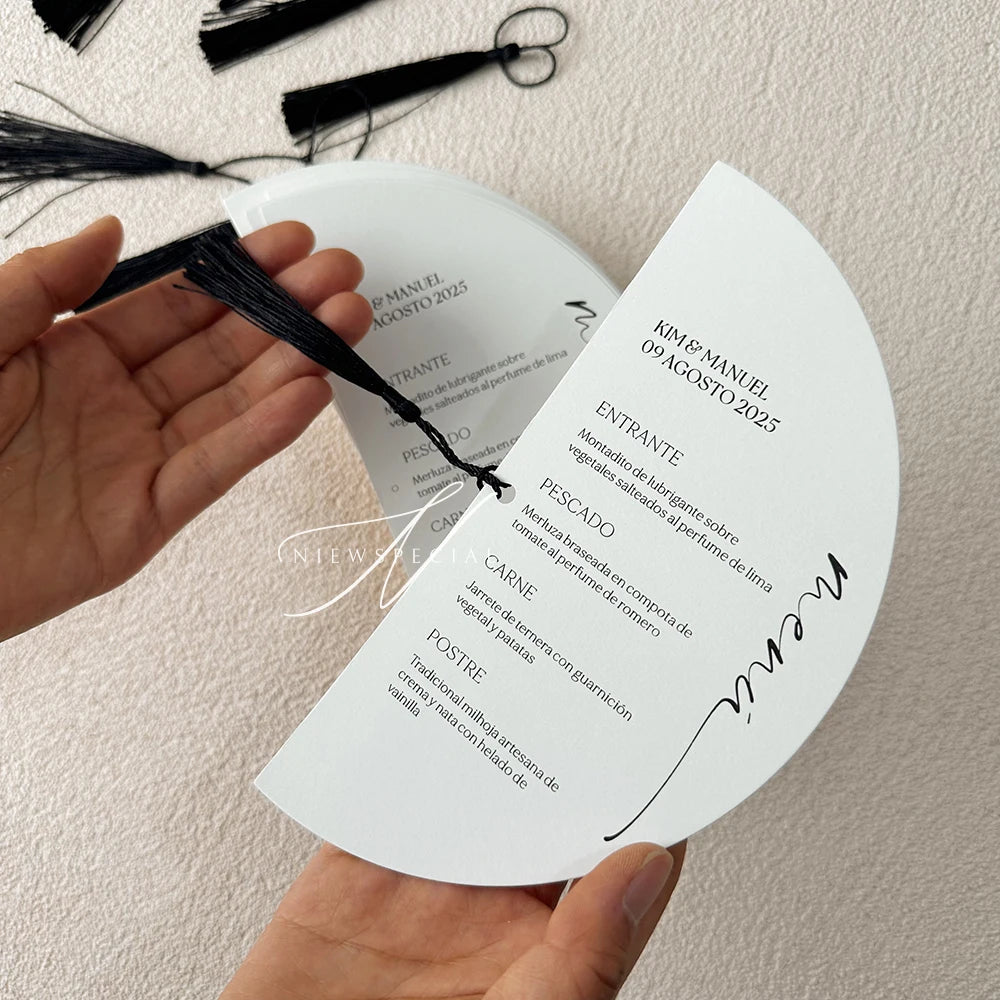 Détail du menu cartonné épais 250g