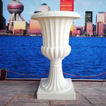Cache-pot plastique métal blanc or