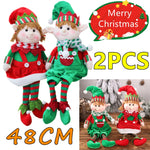 Lutin de Noël en peluche olive 48 cm