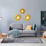 Ensemble de miroirs soleil brun et bronze pour décoration murale
