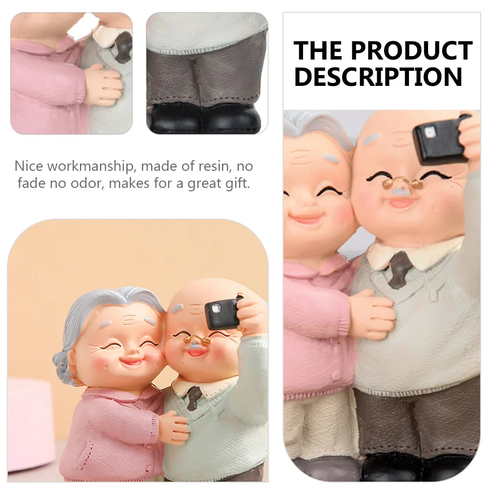 Figurine grands-parents résine vue de face