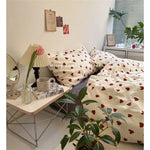 Taie d'oreiller assortie avec design cœur romantique