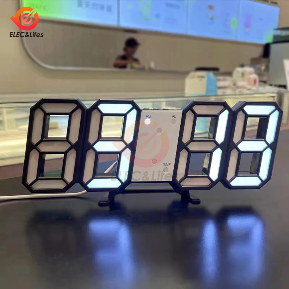 Horloge murale LED blanche dans un intérieur contemporain