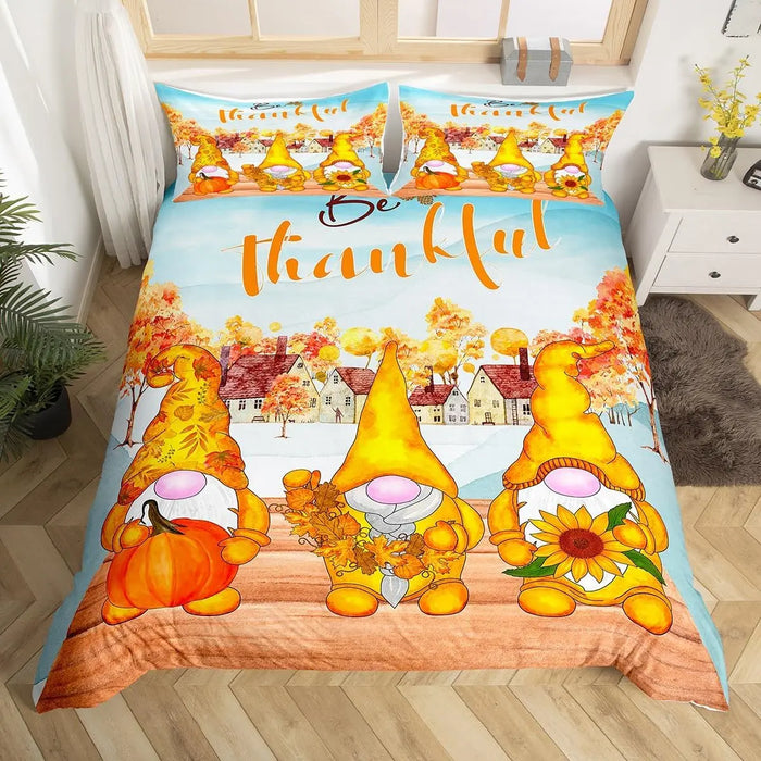 Housse de couette automne feuille d'érable orange