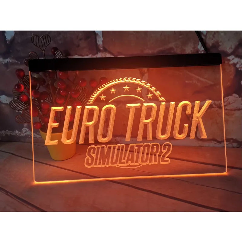 Enseigne lumineuse camion acrylique 3D vue de face