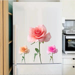 Autocollant mural rose sur mur de chambre