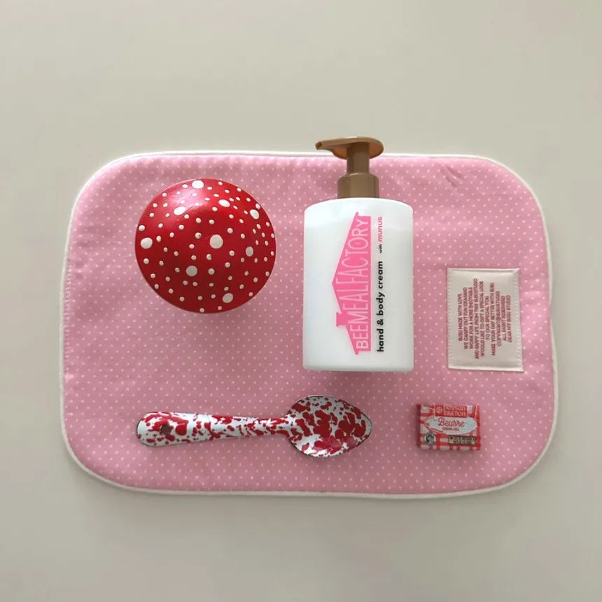 Set de table matelassé à carreaux rose 30x40 cm