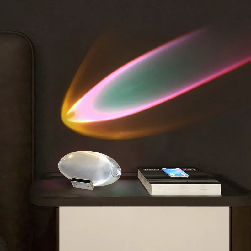 Lampe de chevet designer œil du ciel en cristal avec éclairage LED bleu